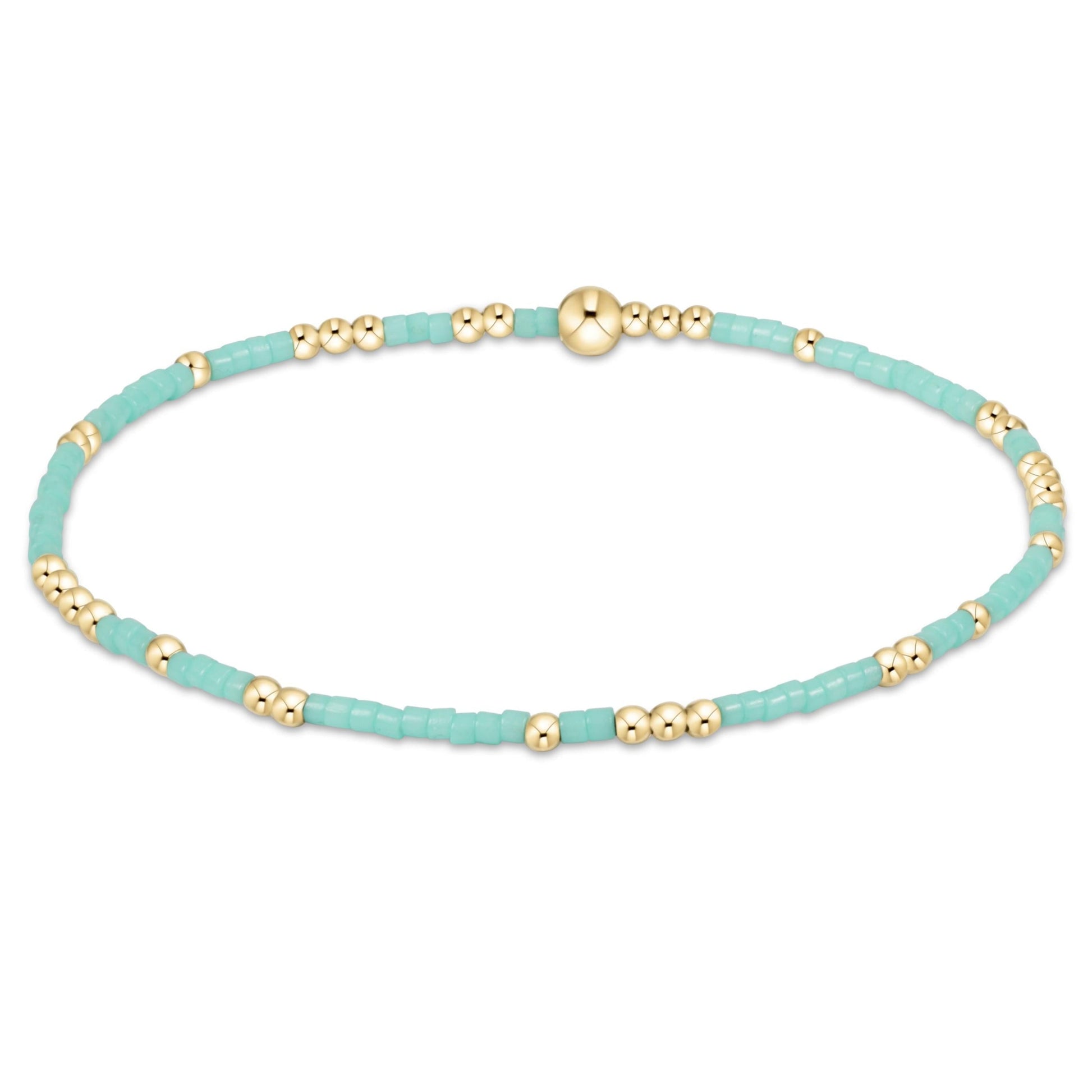 Hope Unwritten Bracelet, Mint and gold beads