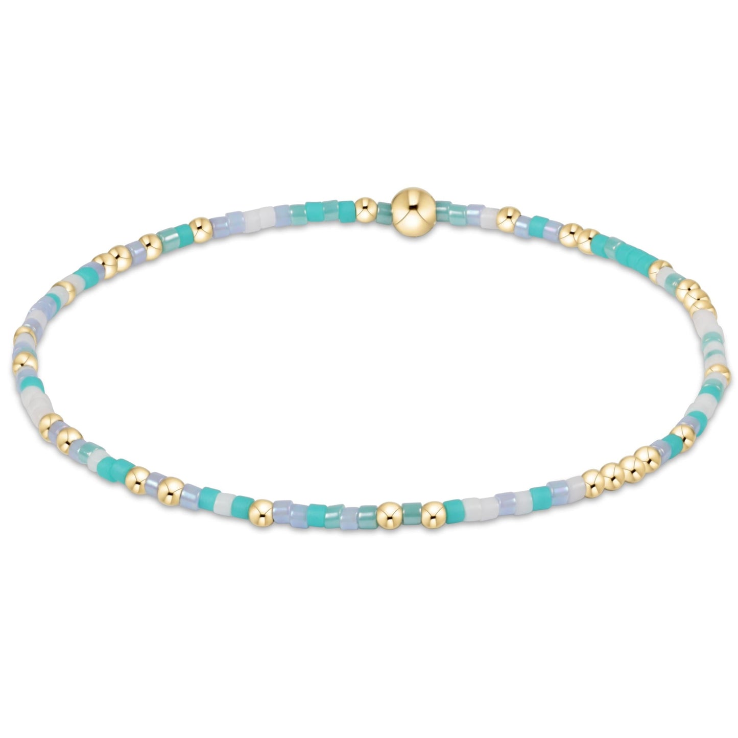 Hope Unwritten Bracelet, Man, I Teal Like A Woman with gold white and blue beads