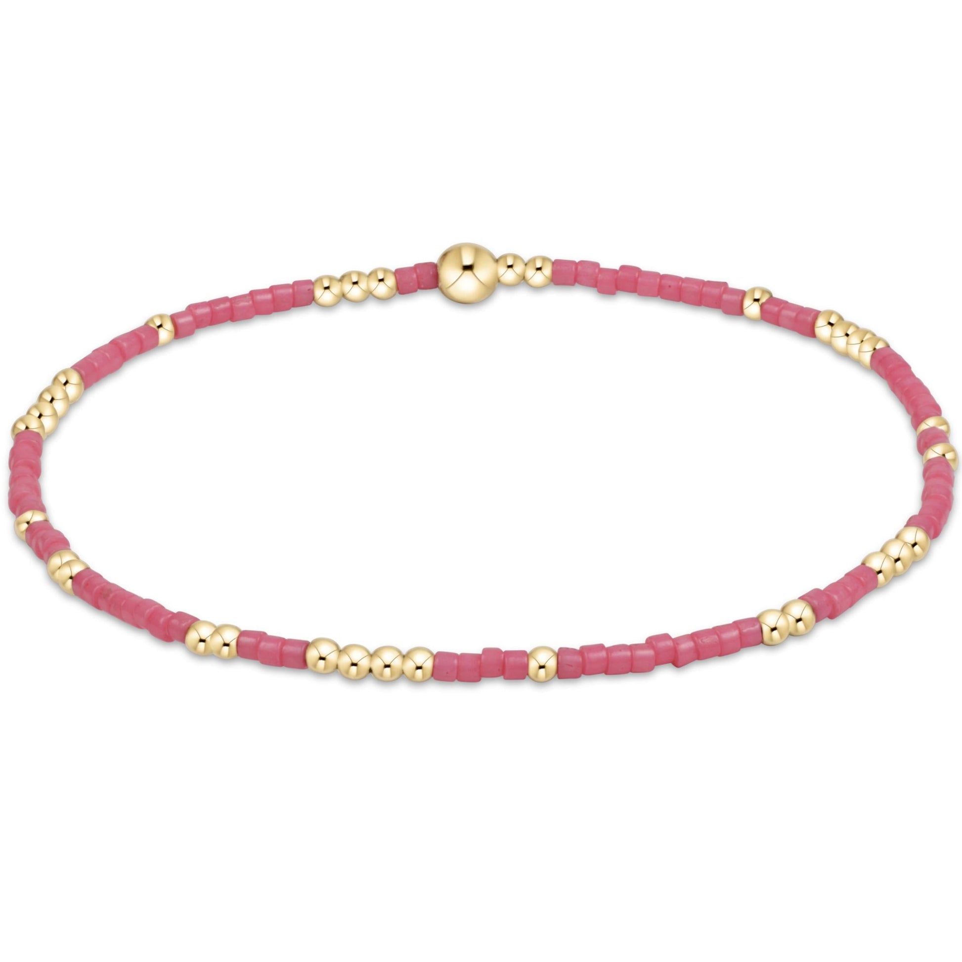 Hope Unwritten Bracelet, Bright Pink and gold beads