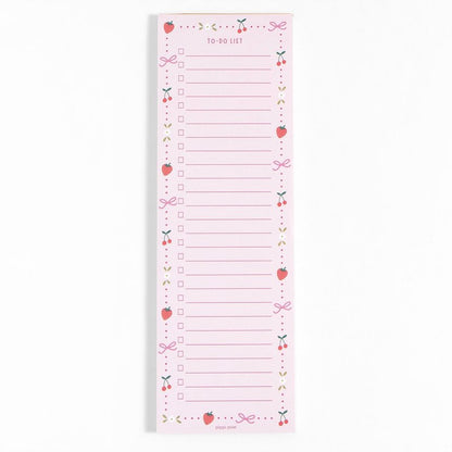 berries and bowes to-do notepad on a white backround
