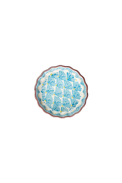 top view of Blue Art Deco Tartelette Dish