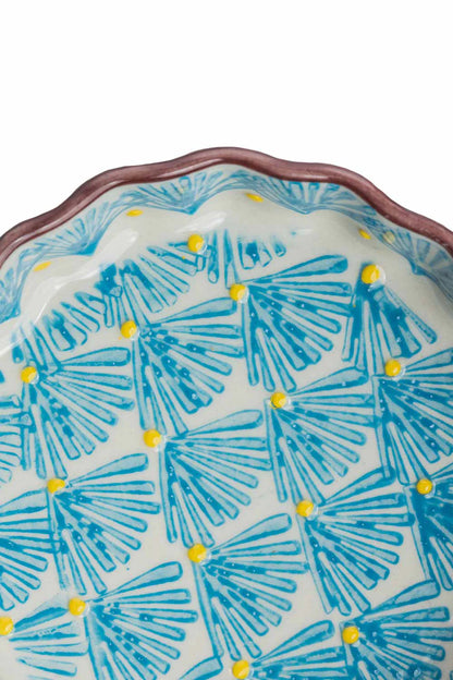 close-up of patten in Blue Art Deco Tartelette Dish