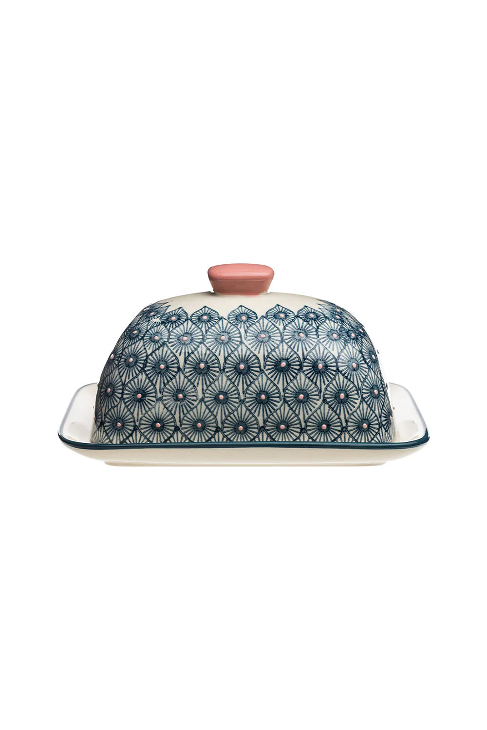 Butter Dish with blue pattern