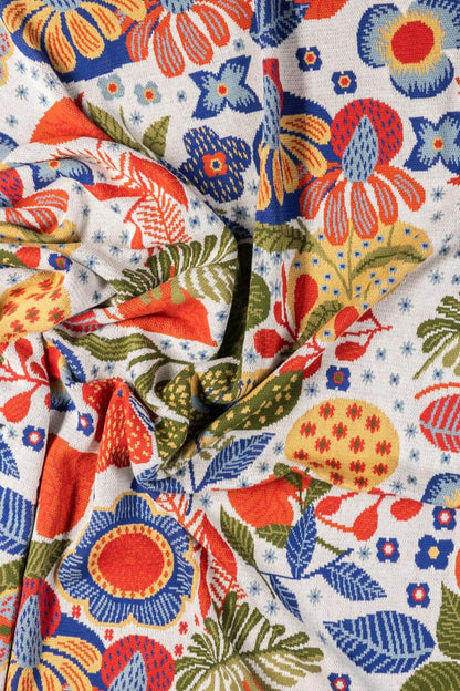 close-up of draped Floral Blanket