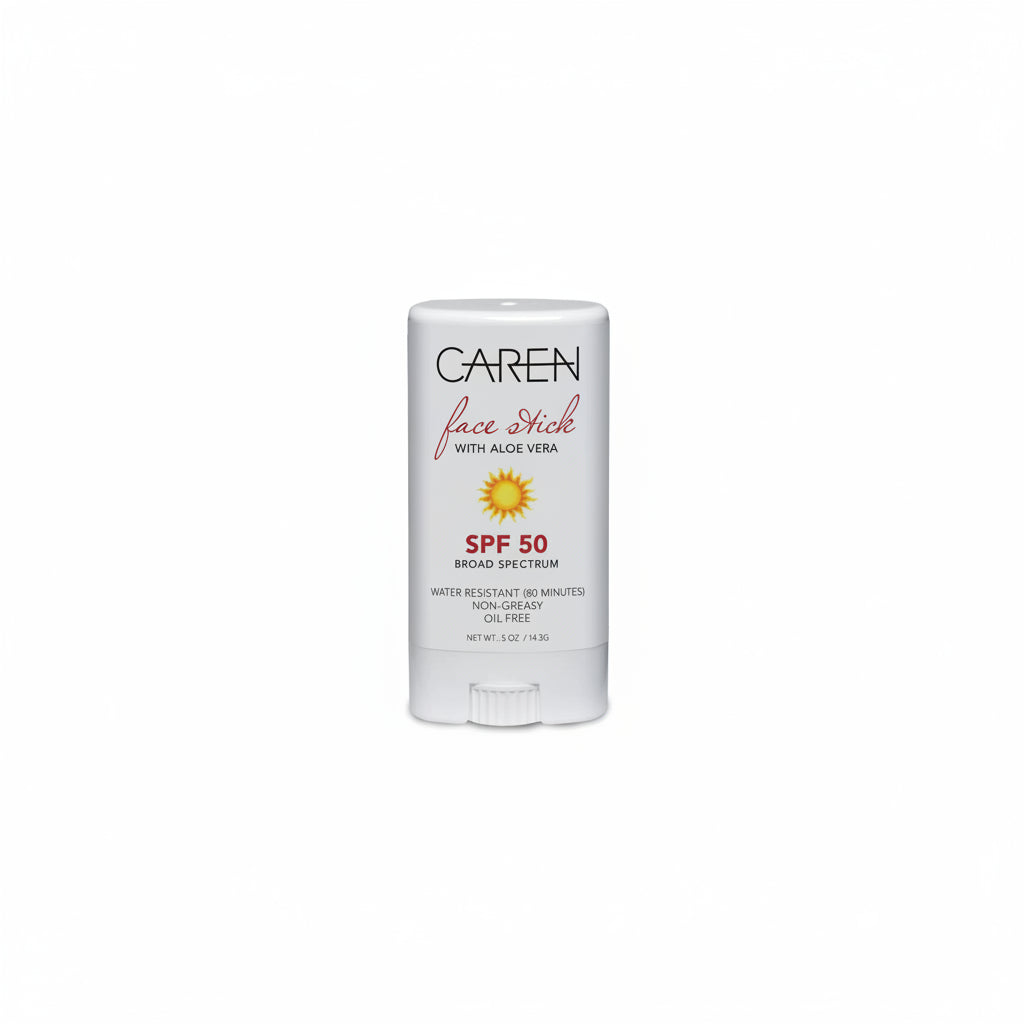 Caren face stick with SPF 50 on a white background