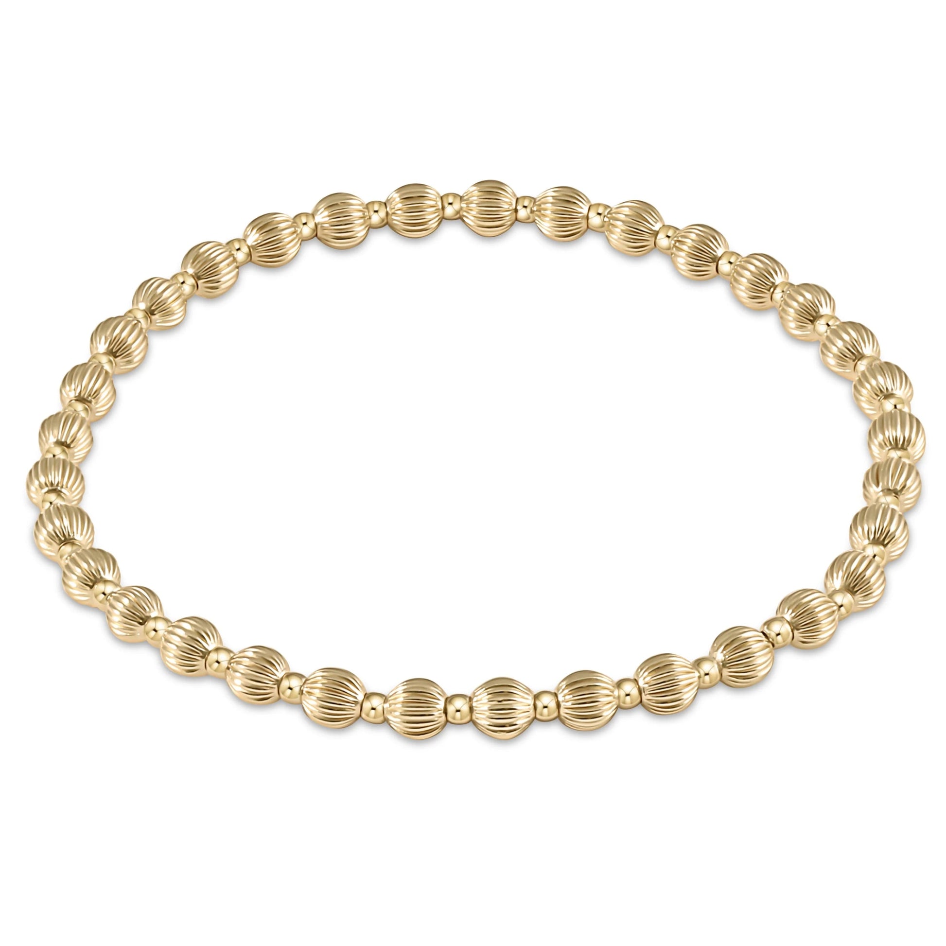 Dignity Grateful Pattern 4mm Bead Bracelet in Gold