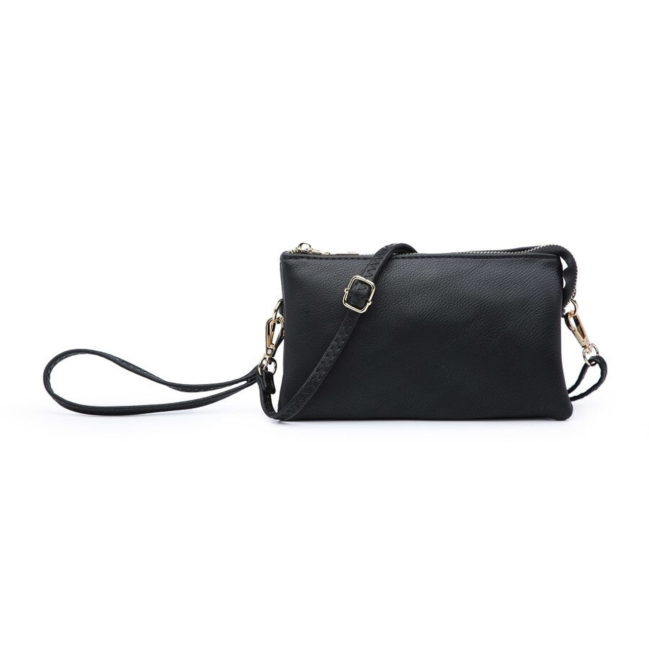 black christine wristlet crossbody on a white background