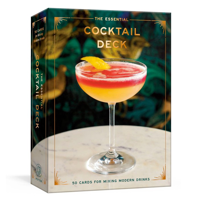 image of cocktail deck box with photo of a mixed drink sitting on a table