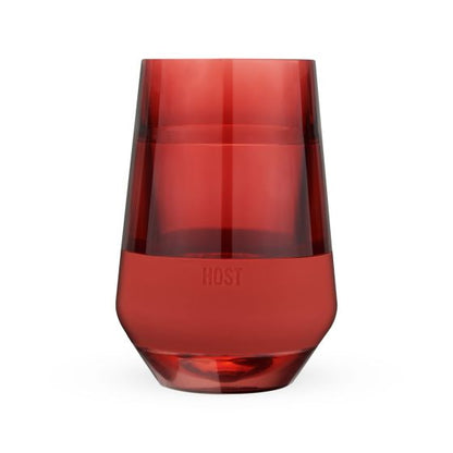 garnet wine freeze glass.