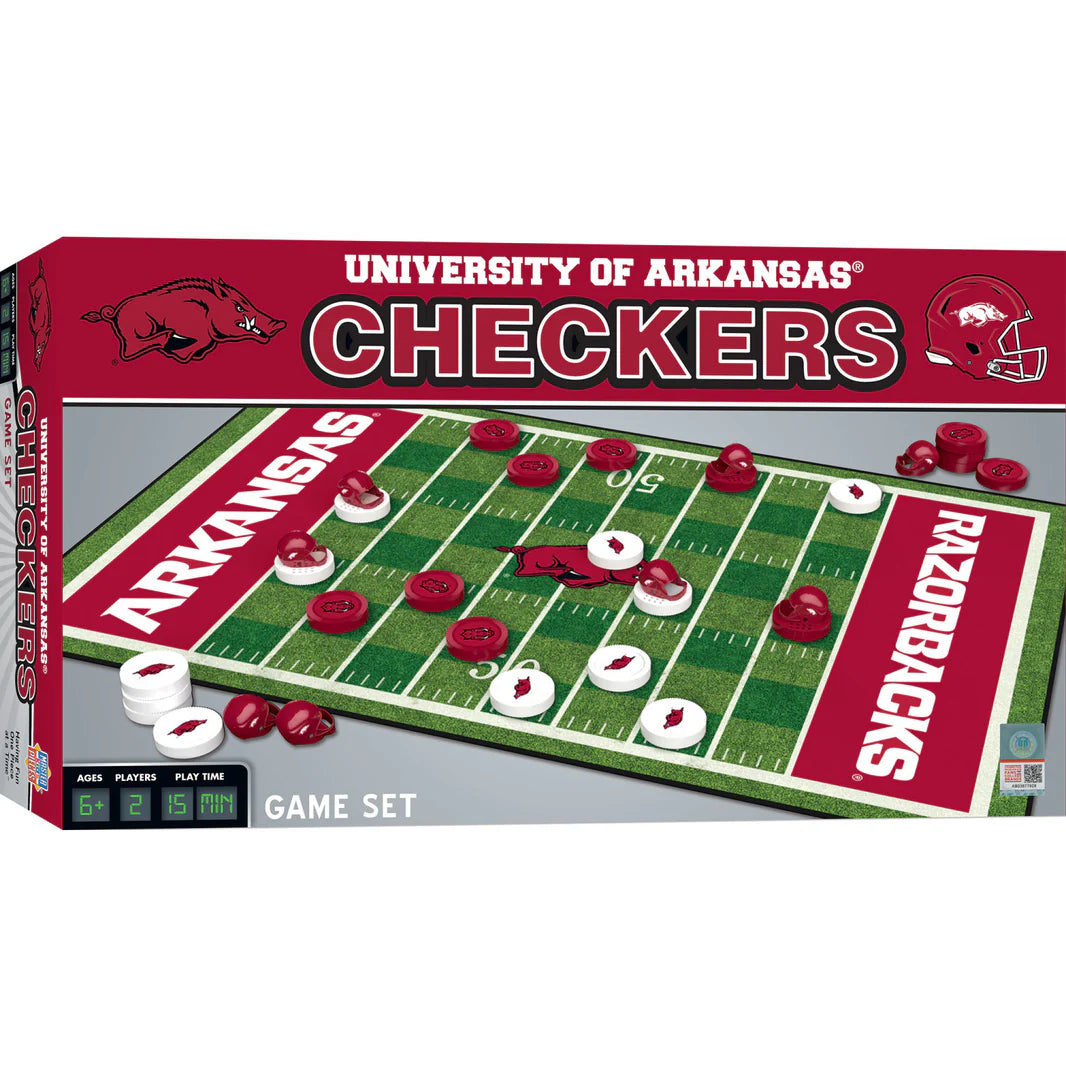 box for university of Arkansas checkers game.