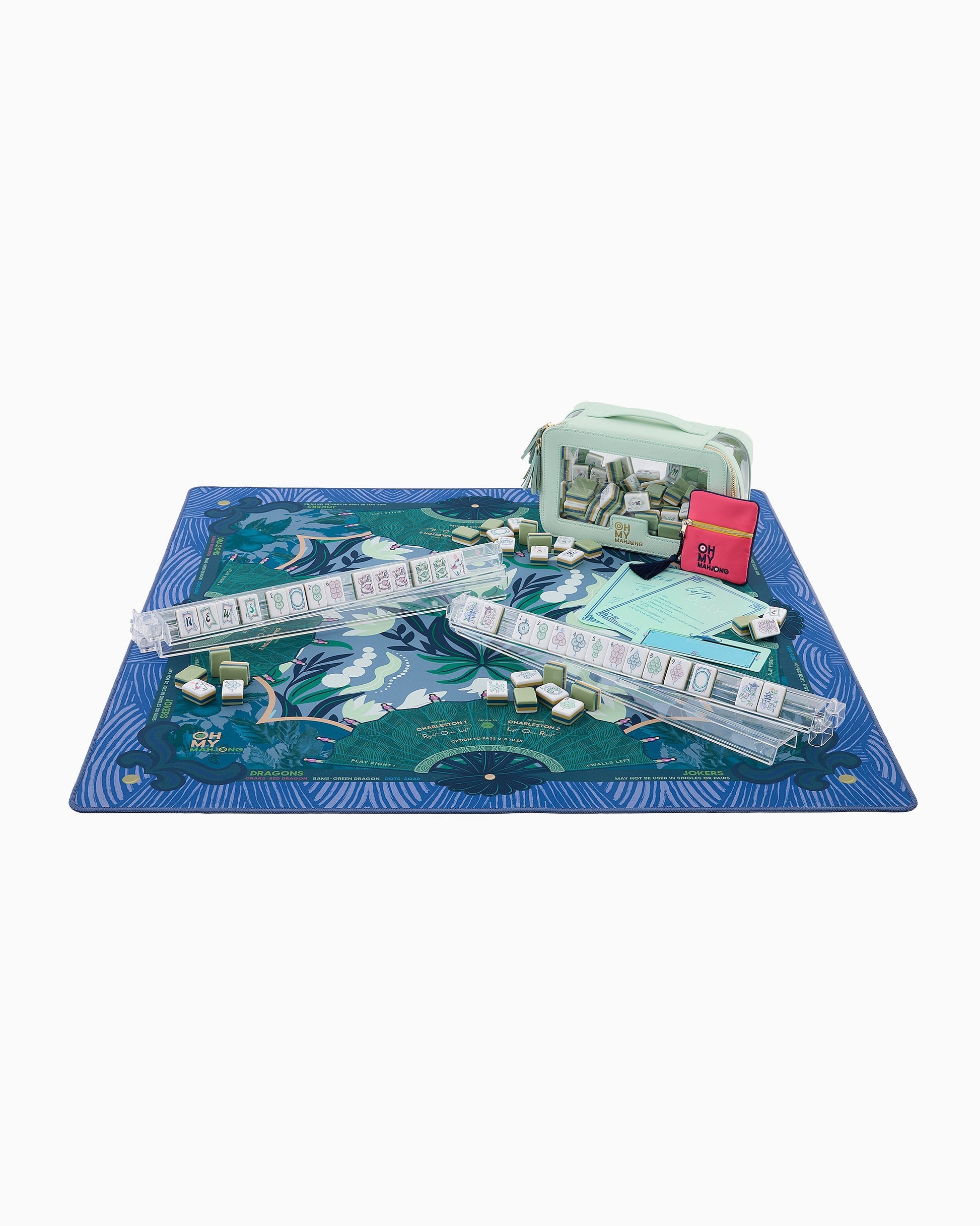 mahjong mat with mahjong tiles on it