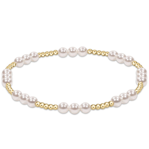 Classic Joy Pattern 4mm Bead Bracelet, Pearl