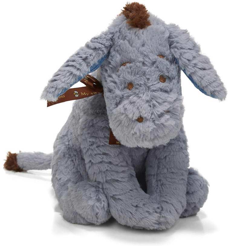 front angle view of Classic Eeyore Plush Toy on a white background