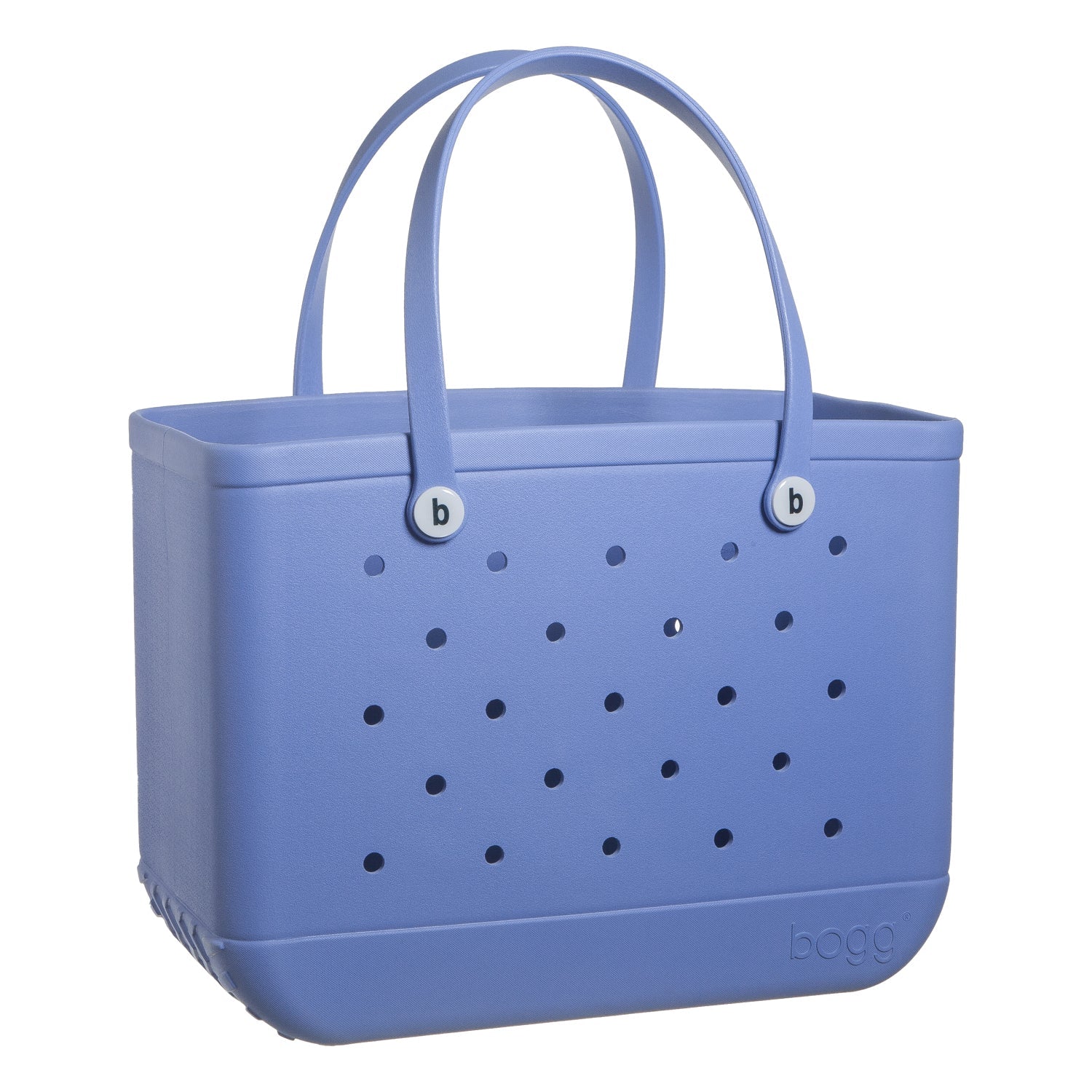 periwinkle bogg bag on a white background