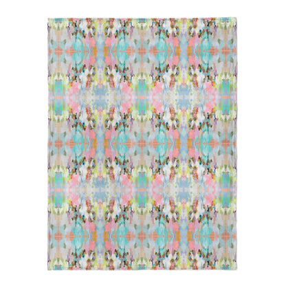brooks avenue fleece blanket laid out flat to show pattern