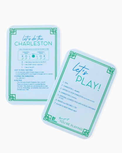 front side of light blue shuffler cards
