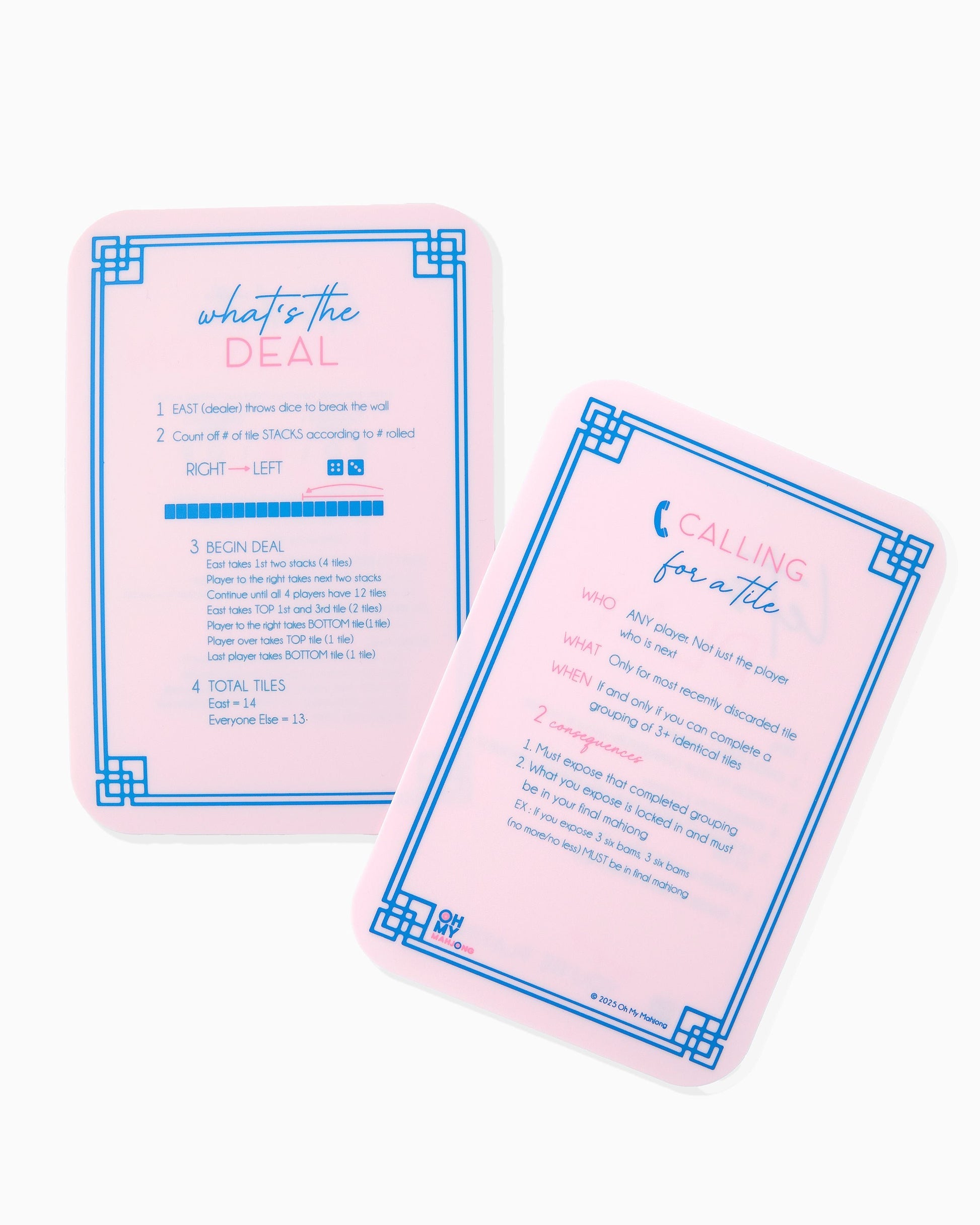 back side of light pink shuffler cards
