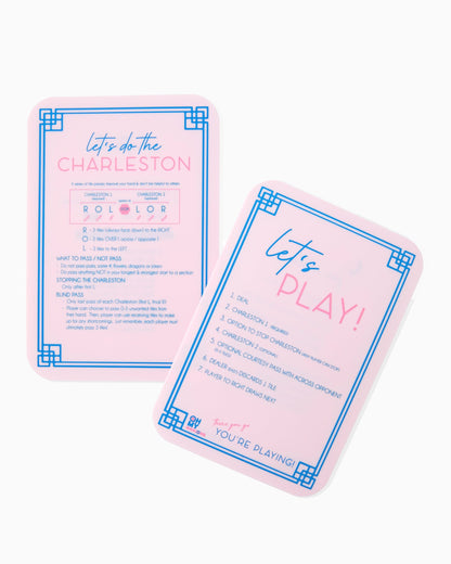 front side of light pink shuffler cards