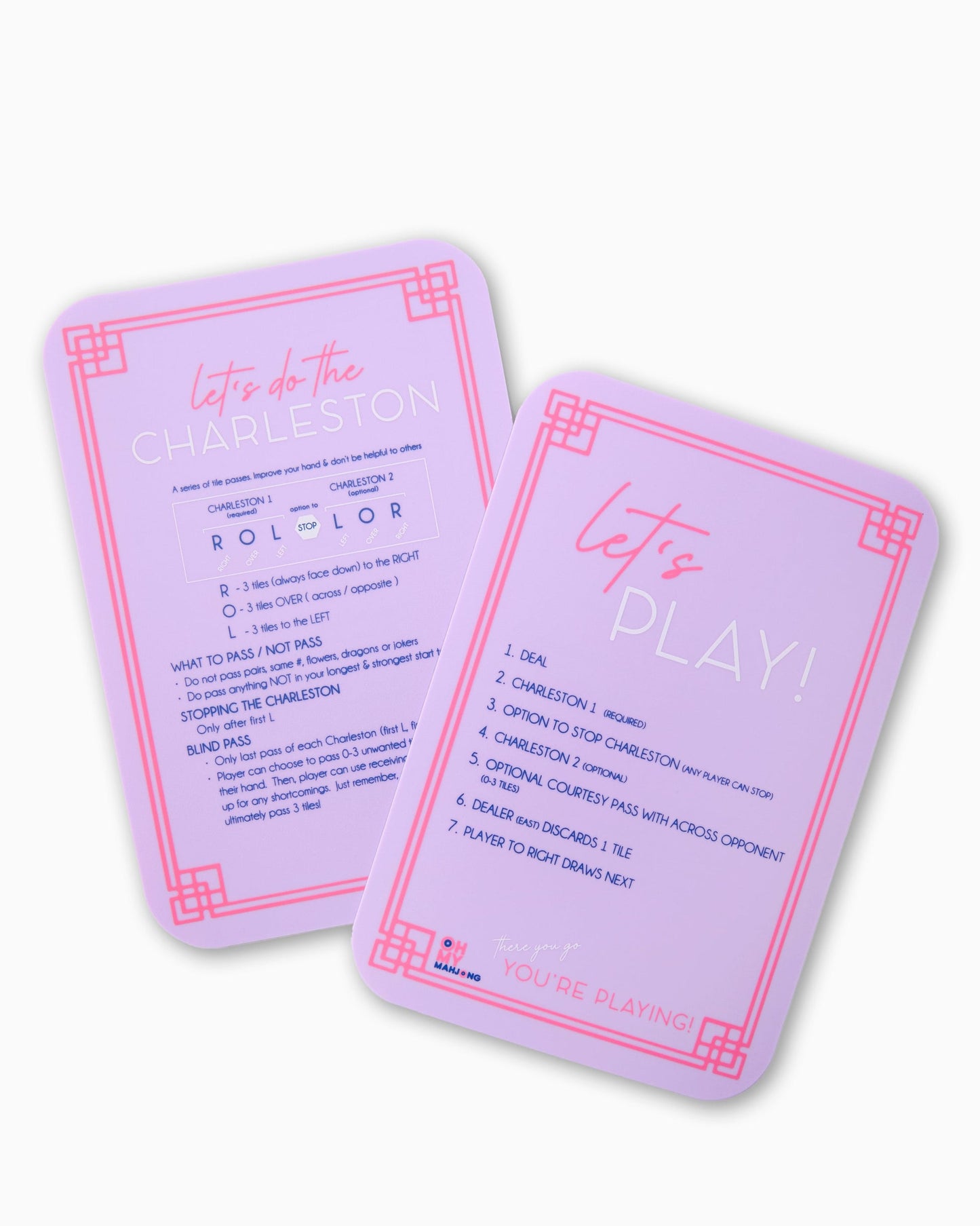 front side of lilac shuffler cards