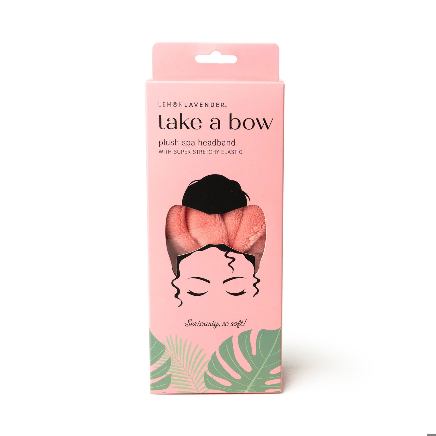 pink Take A Bow Headband in its box packaging
