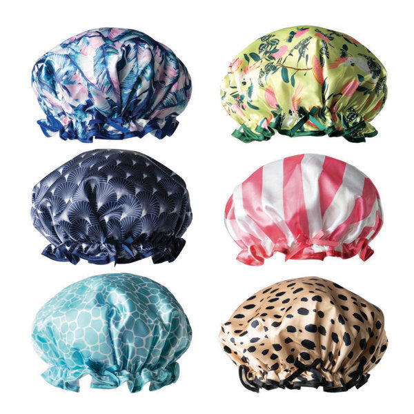 all six styles of Shower Caps 2nd Generation displayed against a white background