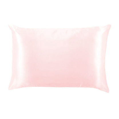 pink Bye Bye Bedhead Silky Satin Standard Pillowcase against a white background