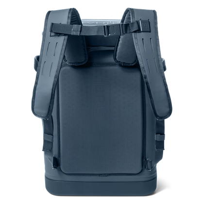 back view of nightfall blue 24 can backpack cooler