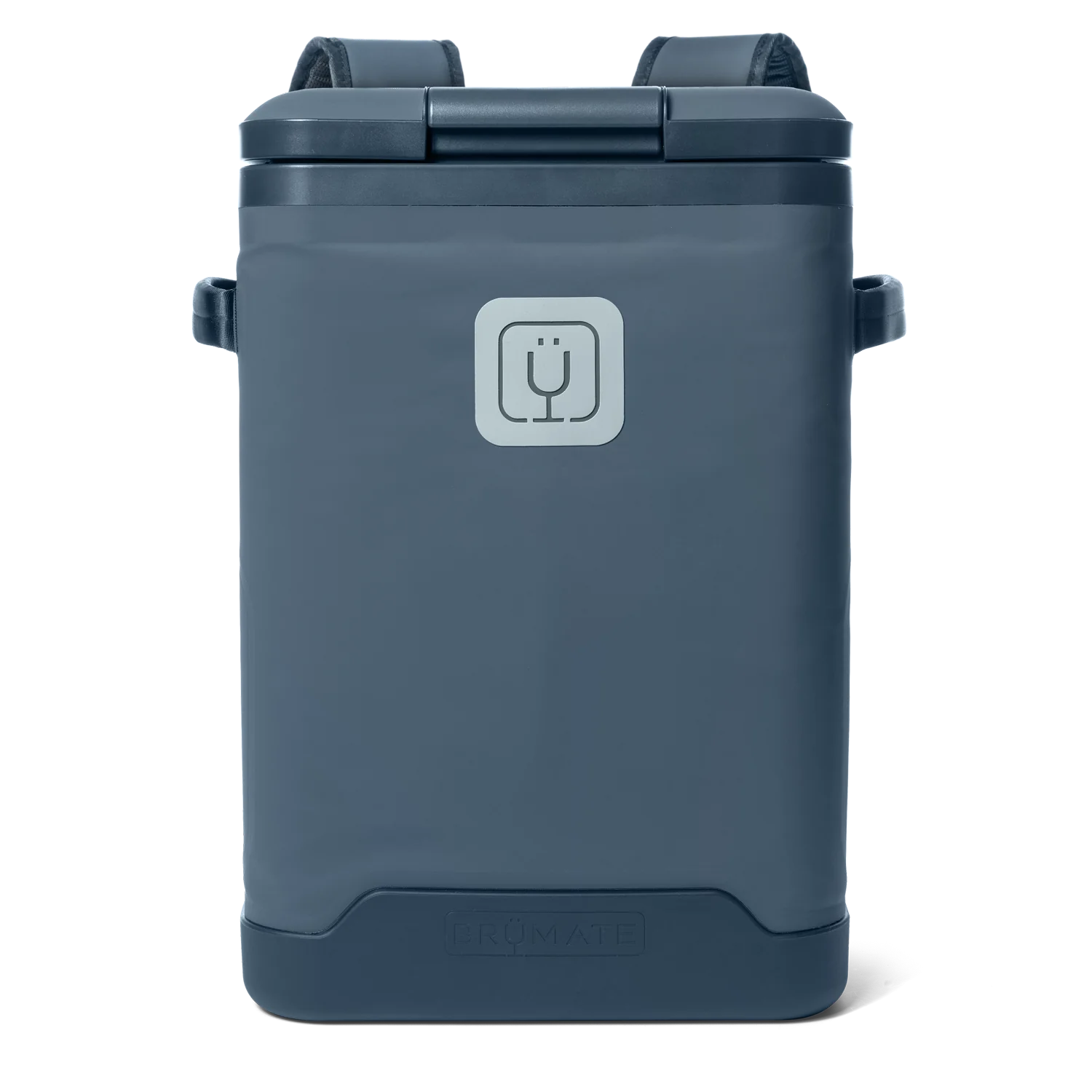 front view of nightfall blue 24 can backpack cooler