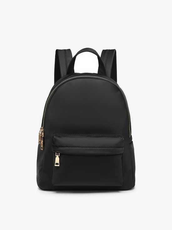 black Phina Nylon Backpack on a white background.