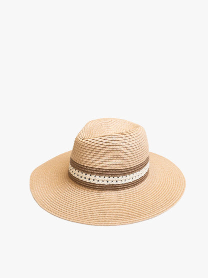 Holloway Two-Toned Straw Fedora Hat