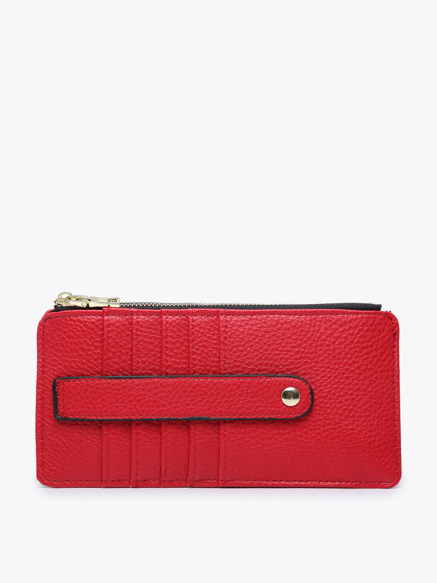 bright red Saige Slim Card Holder Wallet