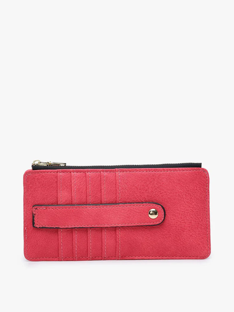 hot pink Saige Slim Card Holder Wallet