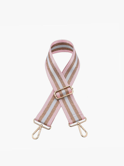 Stripe Pink & Gold guitar strap.