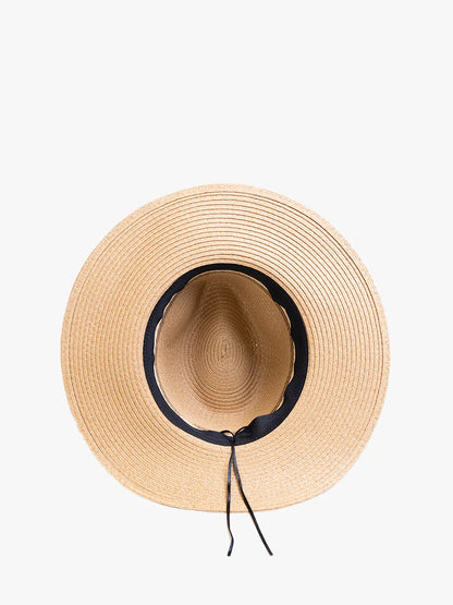 inner view of Holloway Two-Toned Straw Fedora Hat