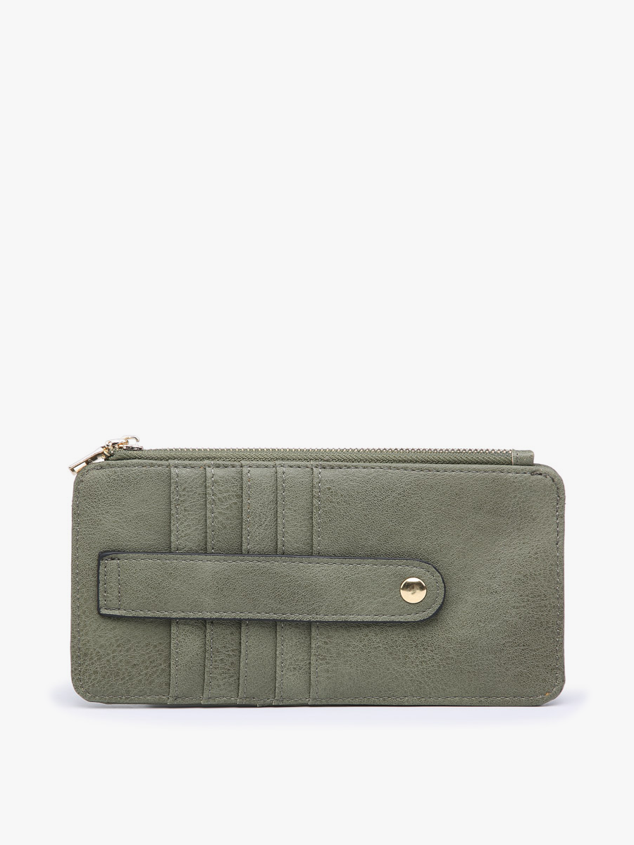 greyish green Saige Slim Card Holder Wallet