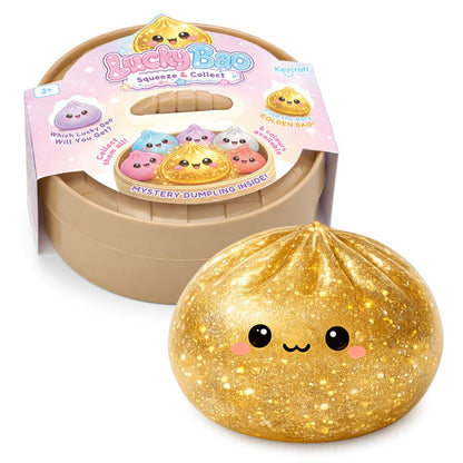 gold bao next to its packaging