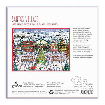 Back view of Santa's village puzzle box.