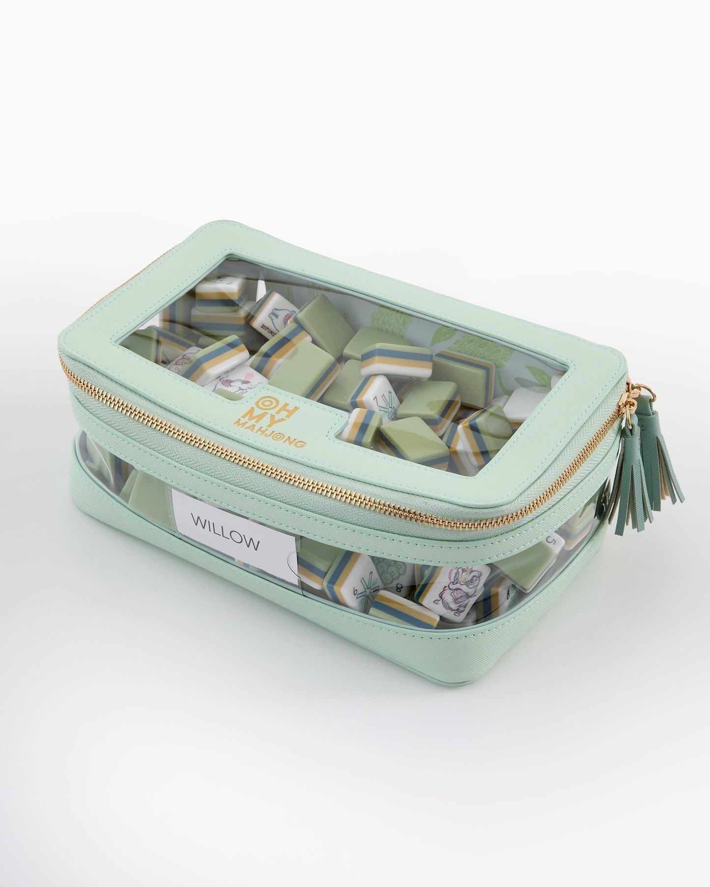 mahjong tiles storage closed and full of tiles