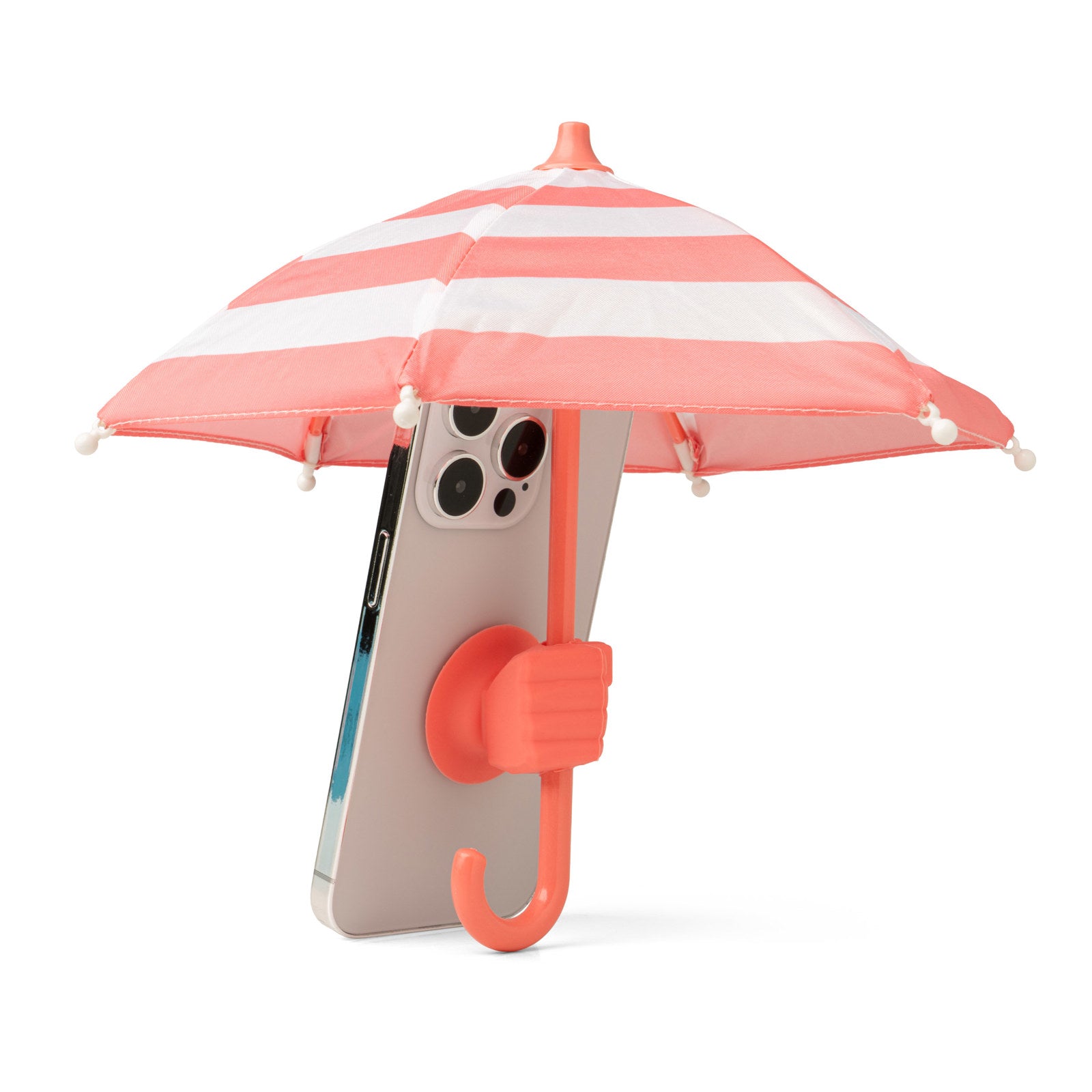 pink Cabana Boy Phone Umbrella attacked to a phone