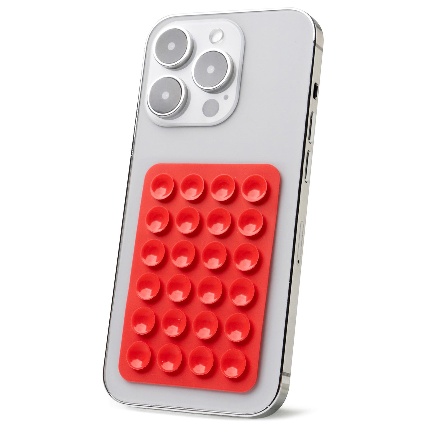 orange Tentacle Tech Suction Phone Mount stuck on back of phone