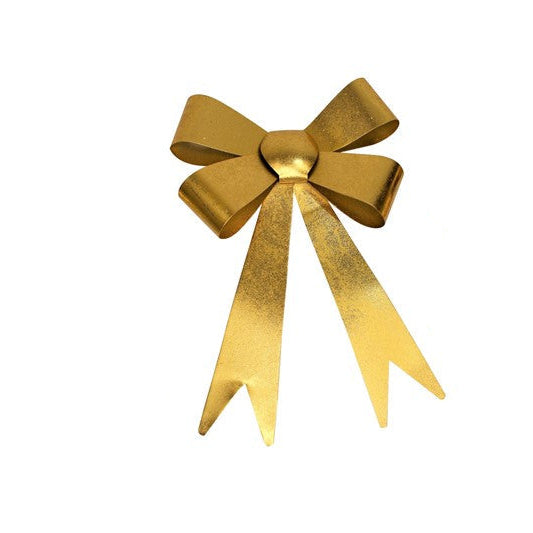 largest gold metal bow shown on a white background
