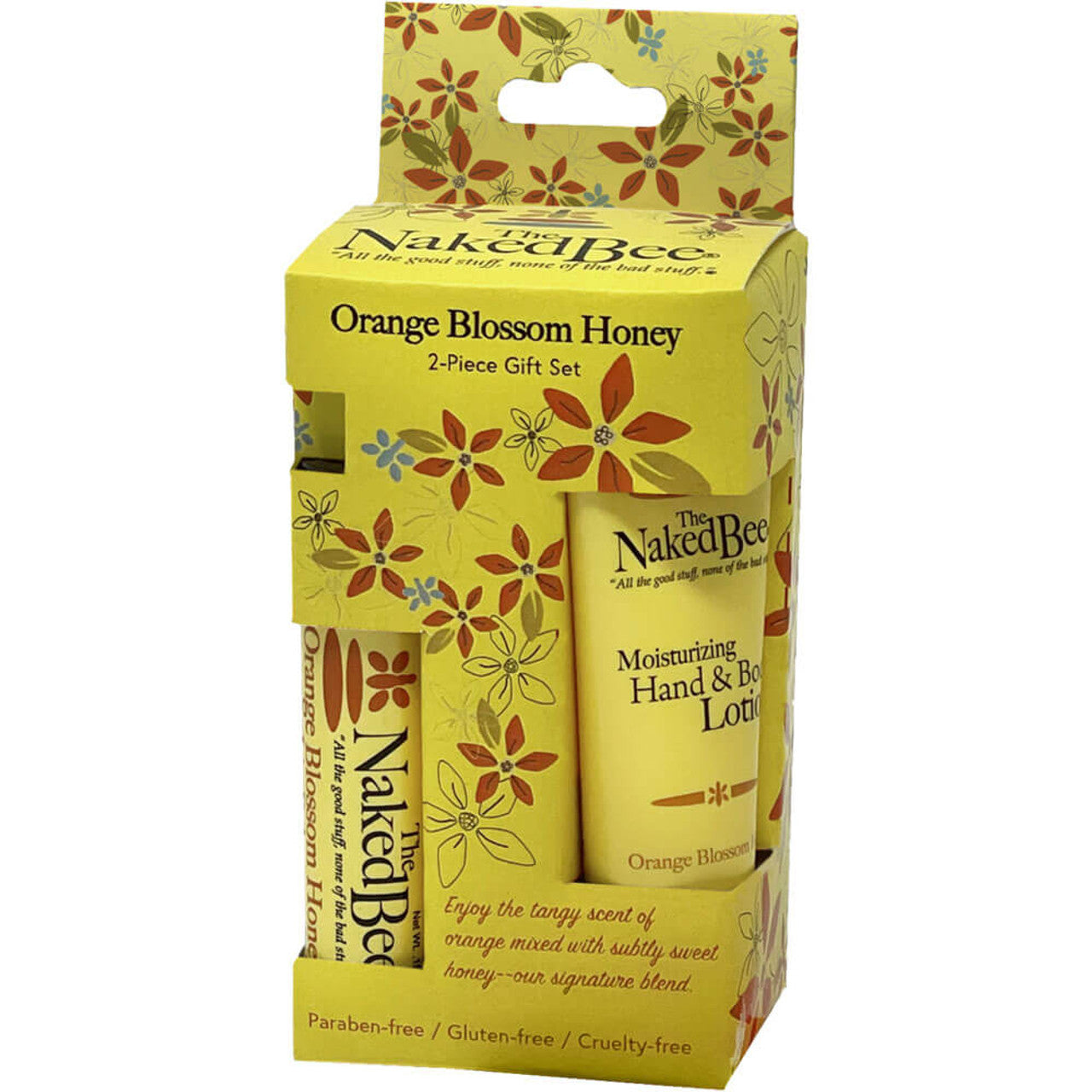Naked Bee Orange Blossom Honey gift set packaging on a white background