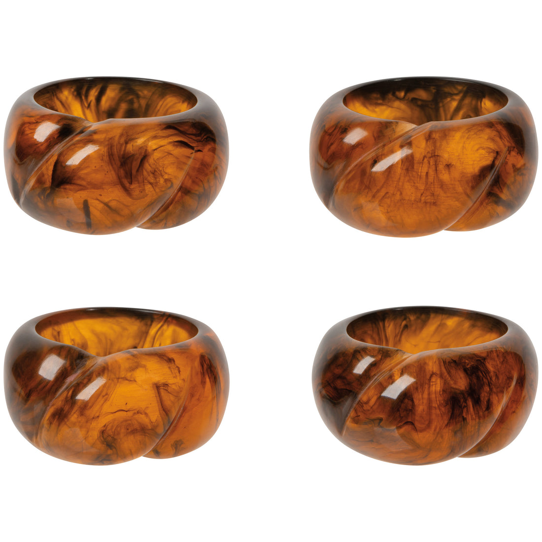 4 tortoise shell color napkin rings