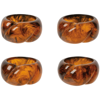 4 tortoise shell color napkin rings