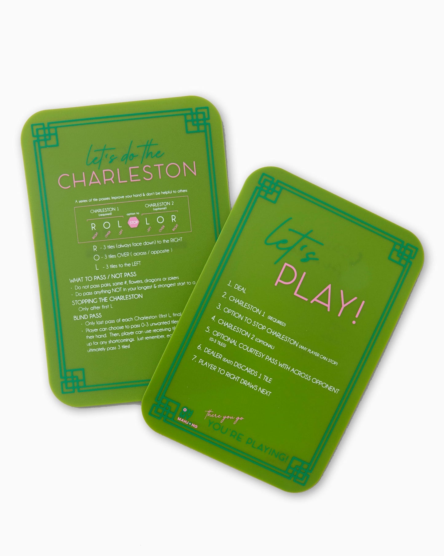 front side of olive shuffler cards
