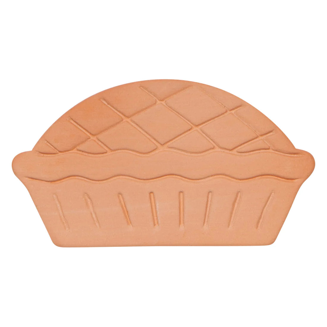 terracotta pie shaped brown sugar saver shown on a white background
