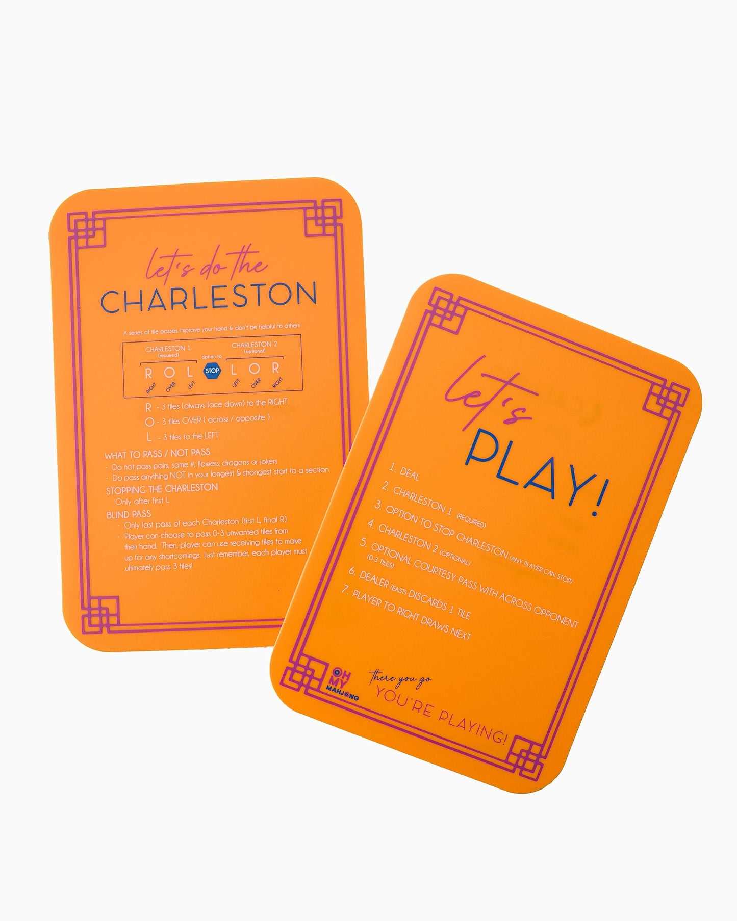 back side of orange shuffler cards