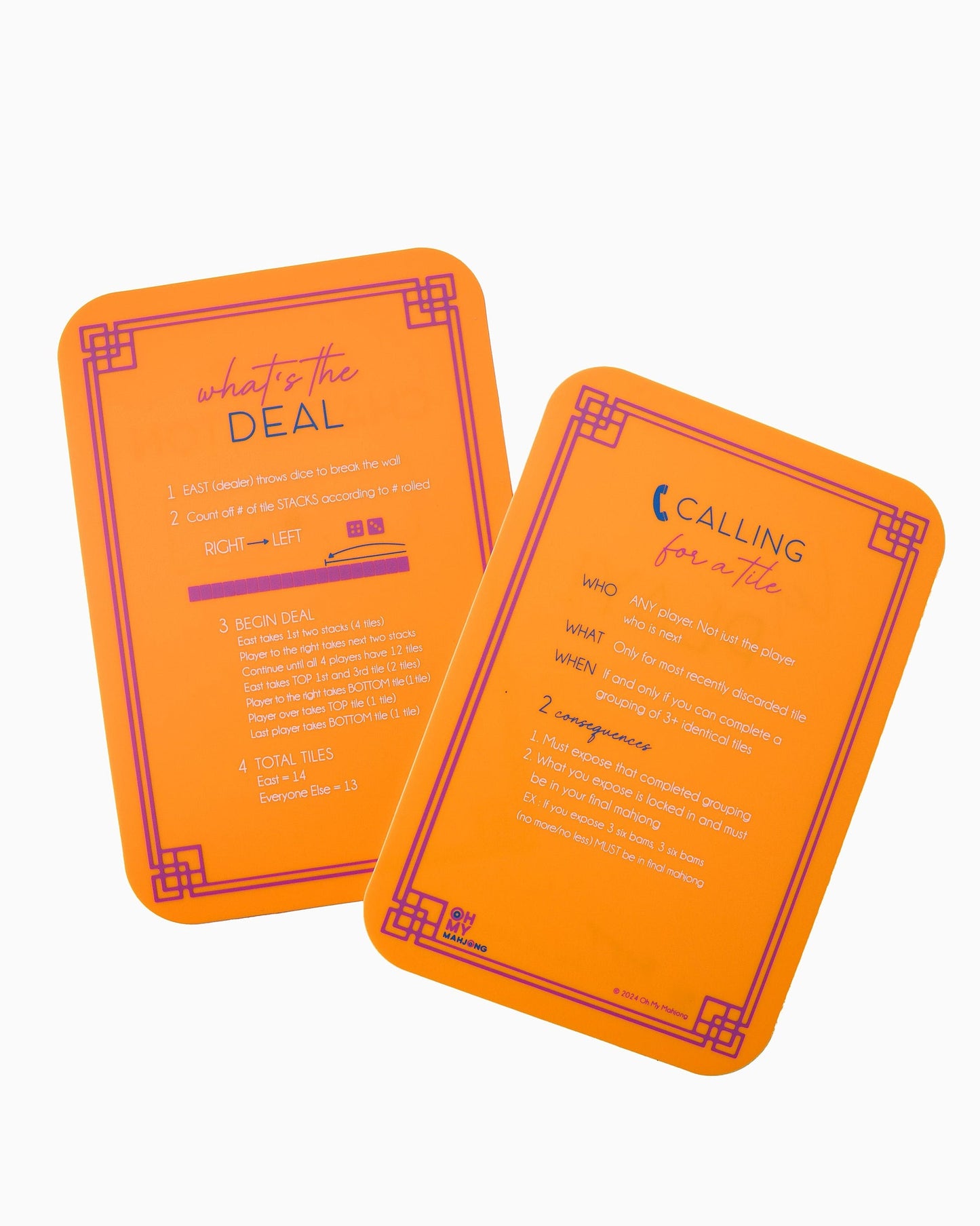 front side of orange shuffler cards