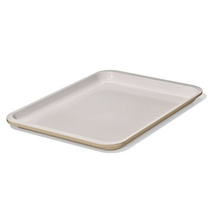 angled view of the OXO metal and ceramic jellyroll pan