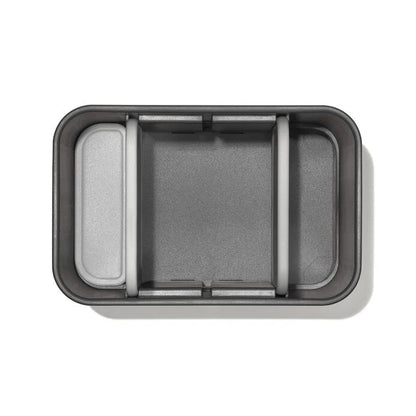 top view of empty Adjustable Stainless Steel Utensil Holder with dividers in another configuration